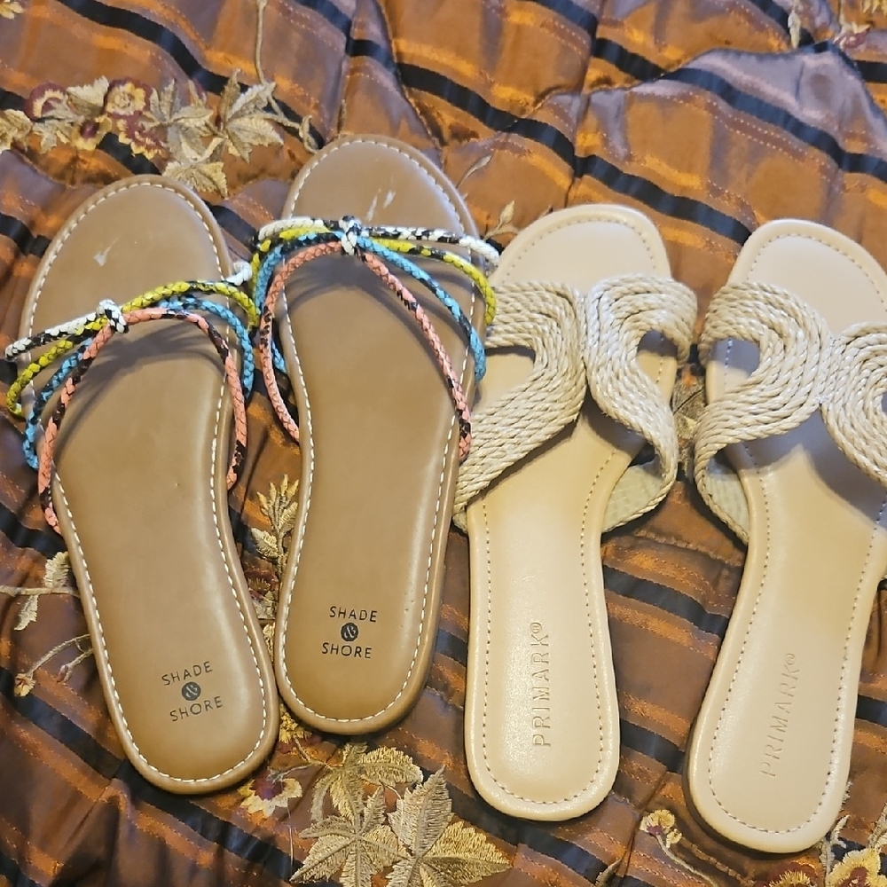 Shade & Shore Women's Multicolor Sandals abd Primark Tan sandals